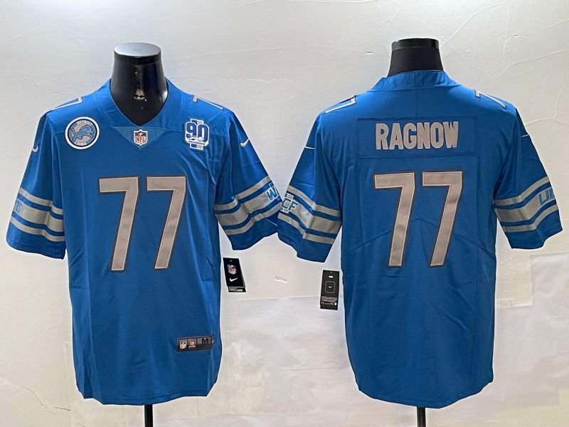 Men Detroit Lions #77 Ragnow Blue Second generation 2024 Nike Limited NFL Jersey style 4->detroit lions->NFL Jersey